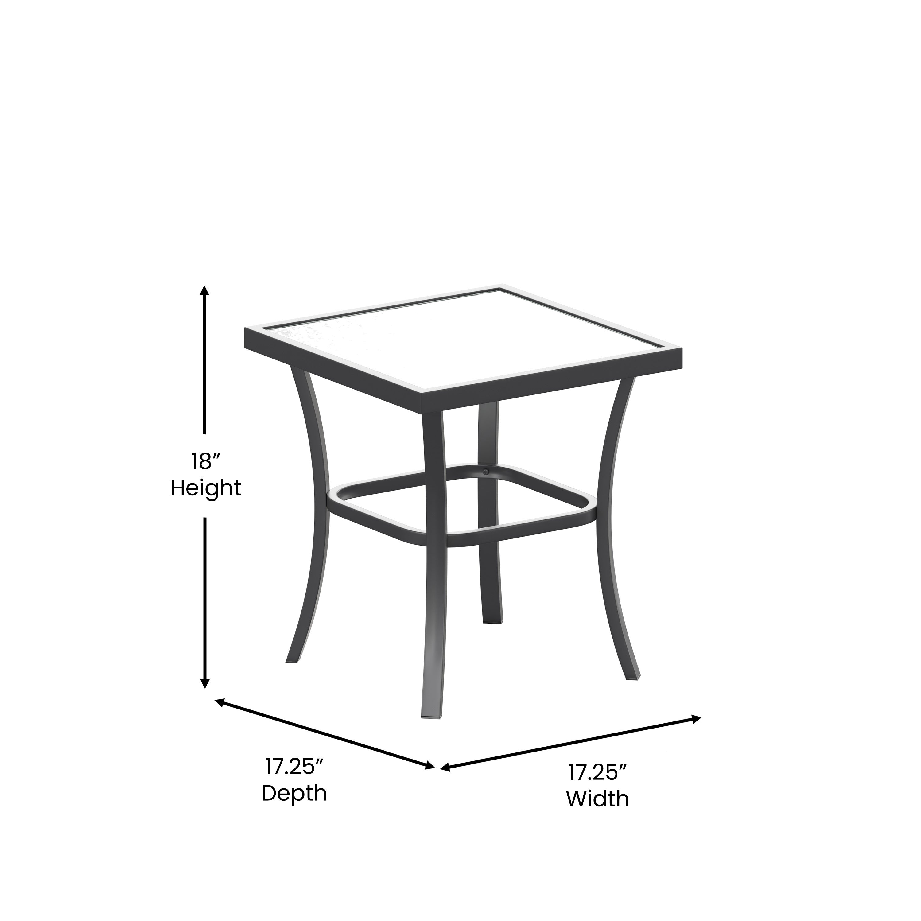 Brazos 3 Piece Outdoor Rocking Chair Bistro Set with Flex Comfort Material and Steel Framed Glass Top Table, Black/Black