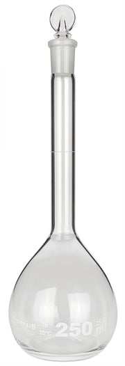 Flask Volumetric Glass Stopper 250ml.