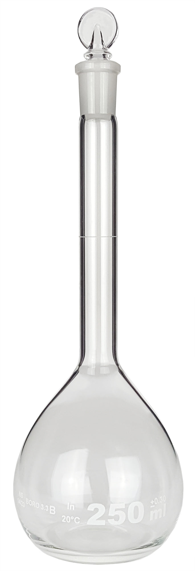 Flask Volumetric Glass Stopper 250ml.