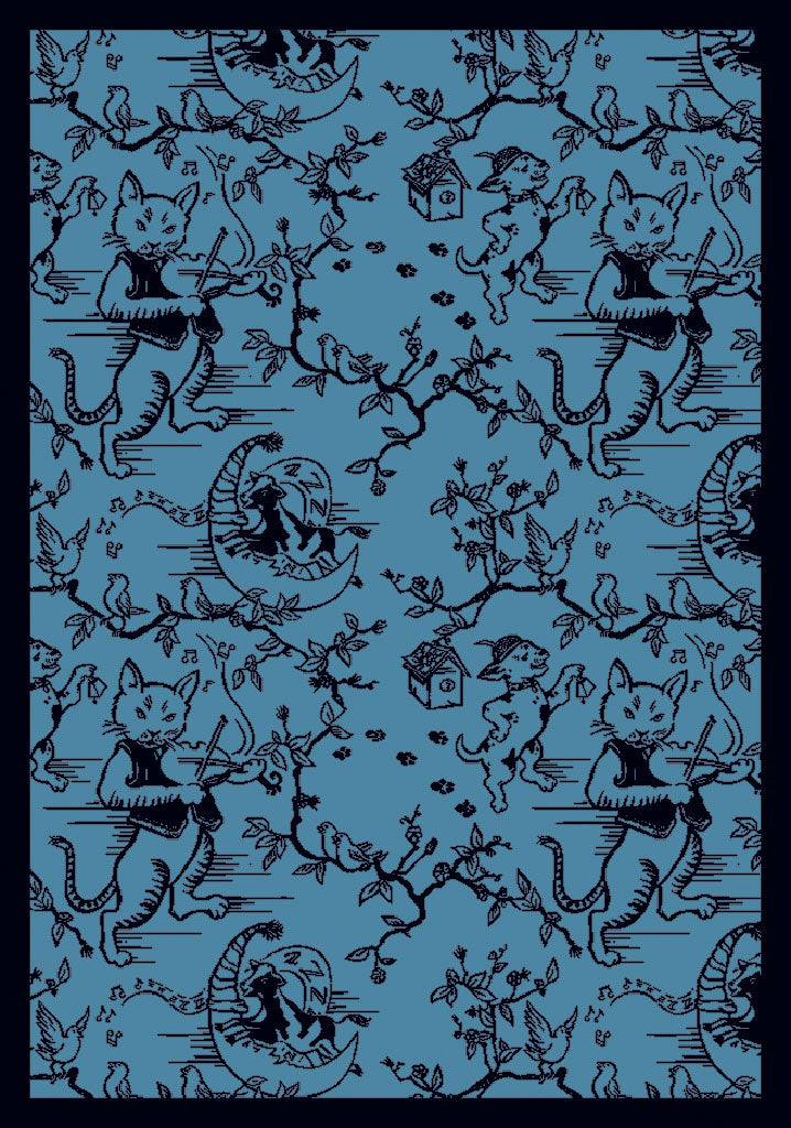 Fancy Fiddler 5'4" x 7'8" area rug in color Blue