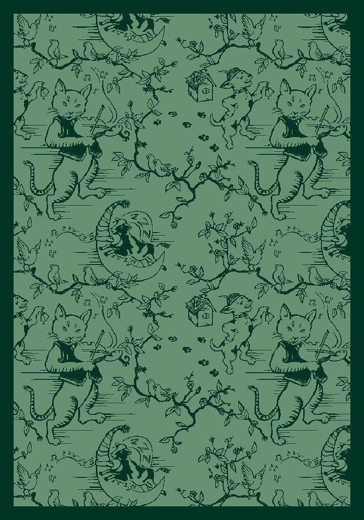 Fancy Fiddler 3'10" x 5'4" area rug in color Green