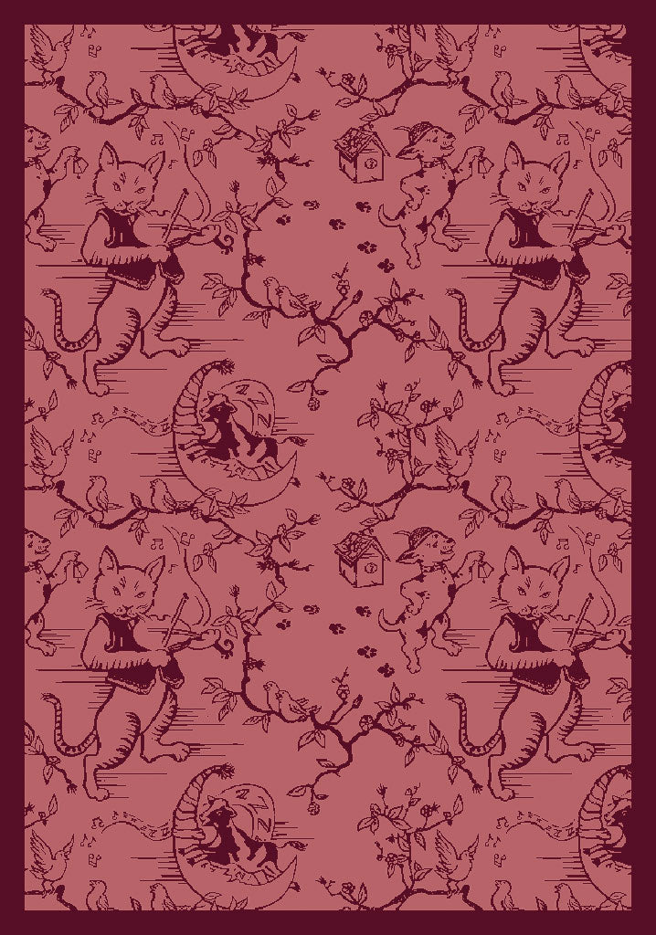 Fancy Fiddler 7'8" x 10'9" area rug in color Rose