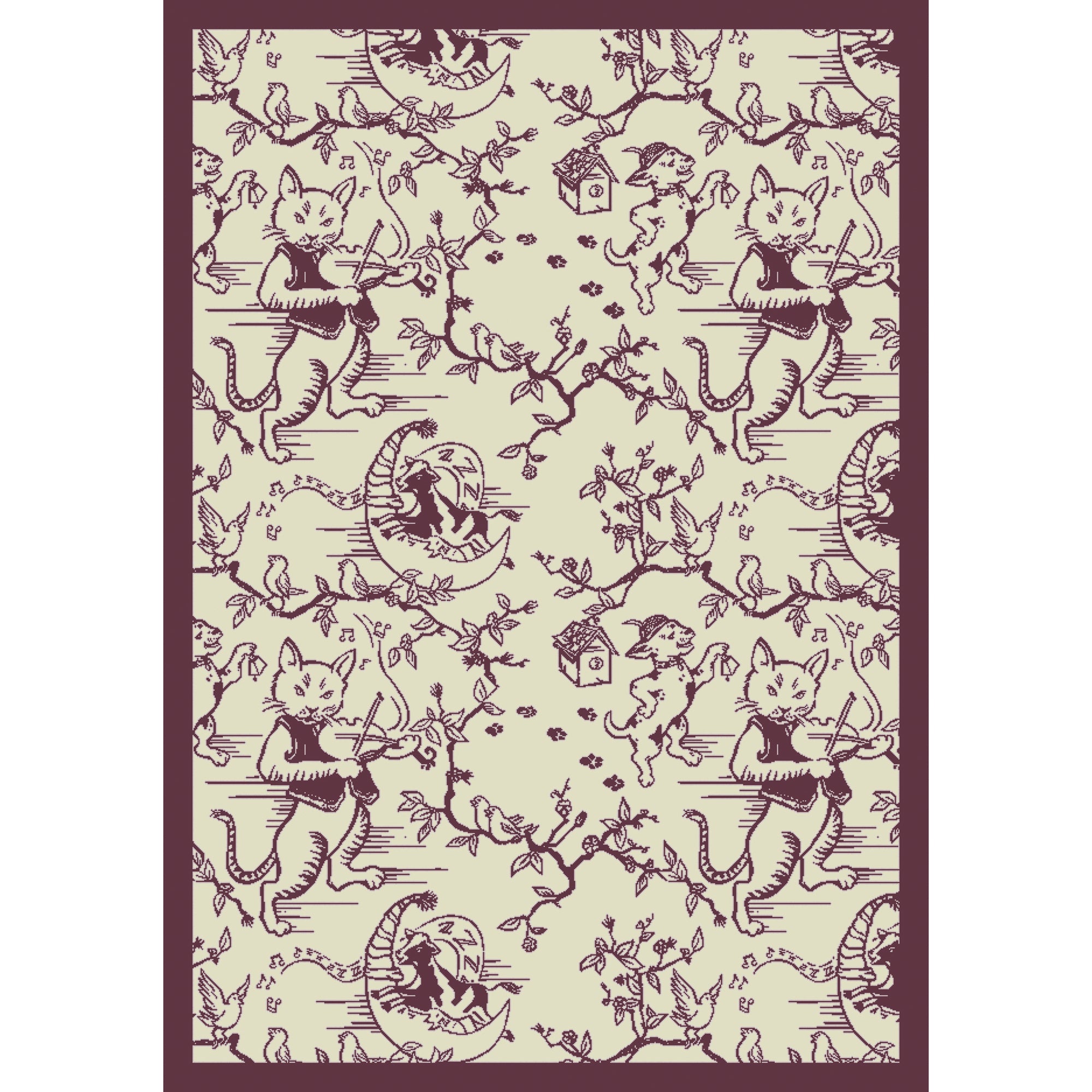 Fancy Fiddler 3'10" x 5'4" area rug in color Dk. Beige