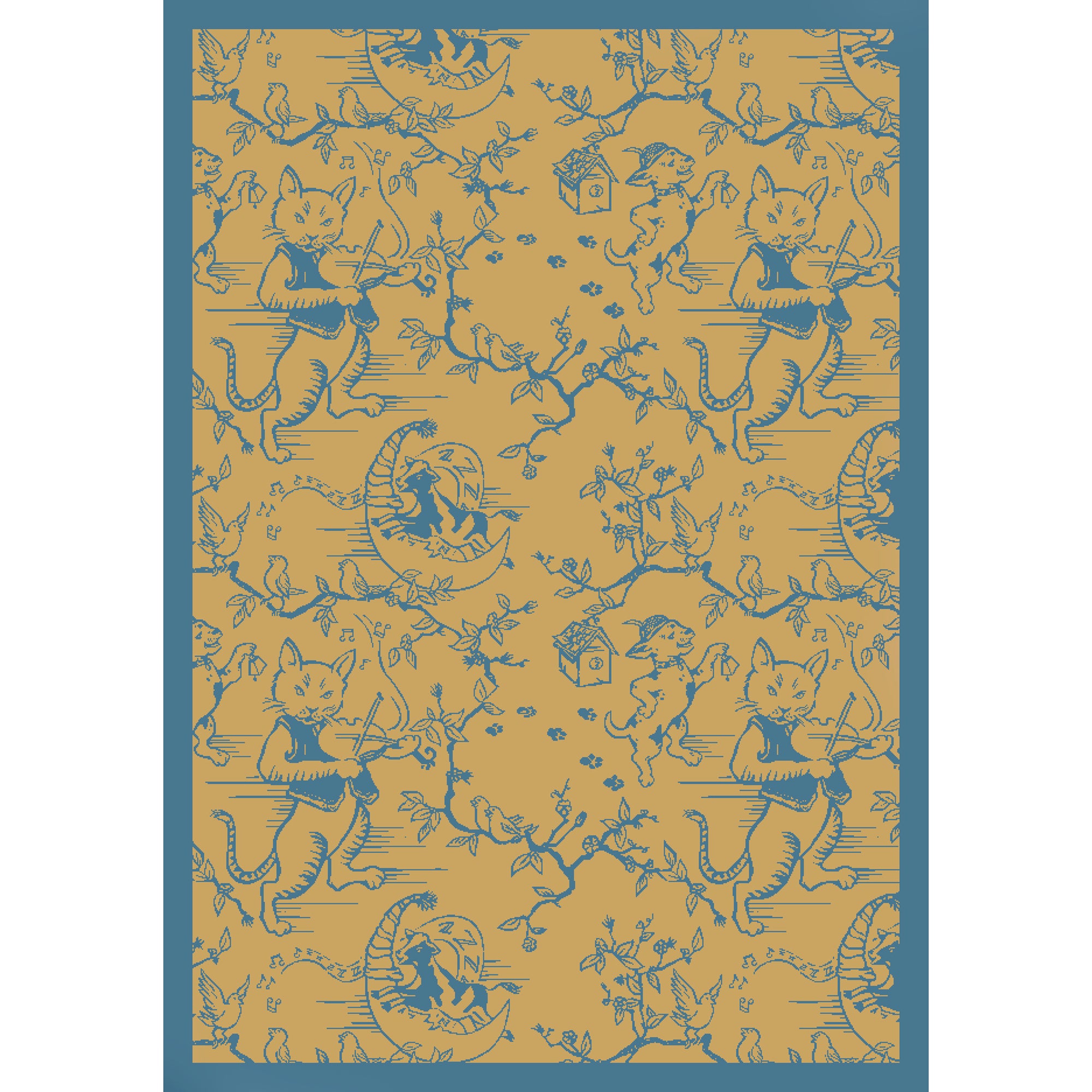 Fancy Fiddler 5'4" x 7'8" area rug in color Gold
