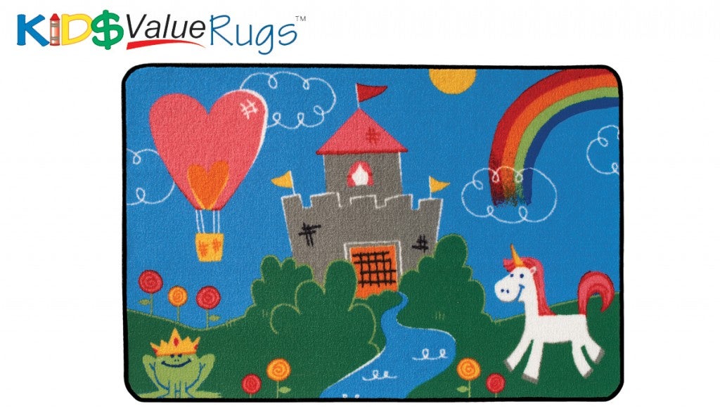 Fantasy Fun Play Rug - 3ft x 4ft 6in - Rectangle - Blue