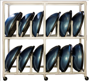 BOSU Storage Cart - 12 Units, 66”L x 17”W x 56”H
