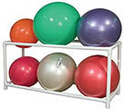 Large Ball - 2 Shelf, 18” w X 63” L X 32” H – holds 4 of the 65cm balls or 6 of the 55cm balls