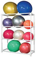 Large Ball - 4 Shelf, 18” w X 63” L X 81” H – holds 12 of the 55cm or 8 of the 65cm balls