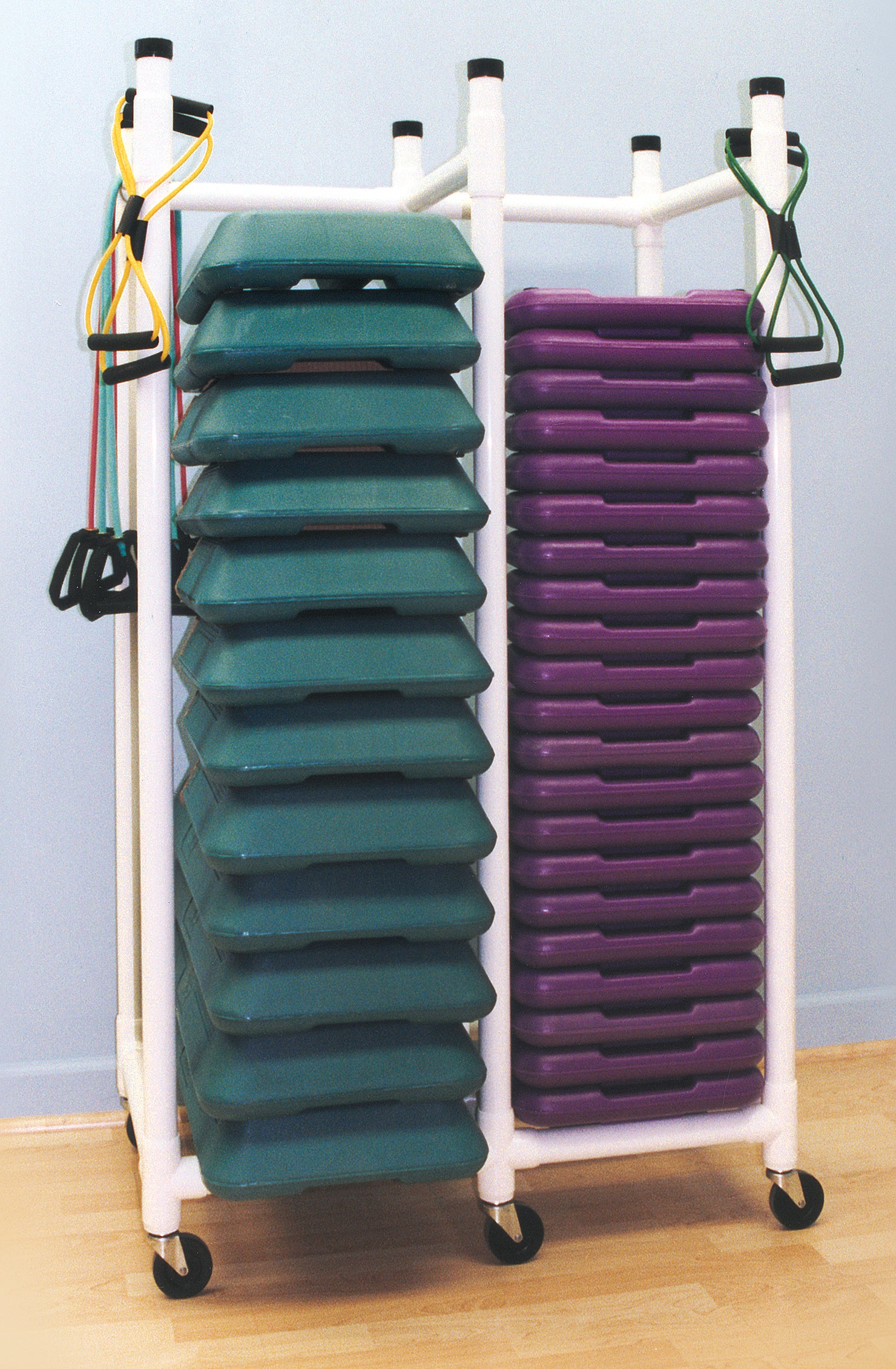 Compact Health Club Step Cart, 35”L x 20”W x 63”H