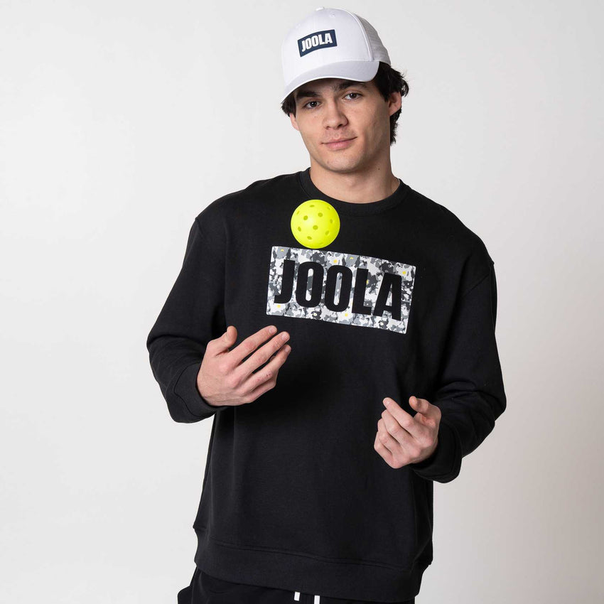 Unisex Fleece Graphic Crew (Black) - XS