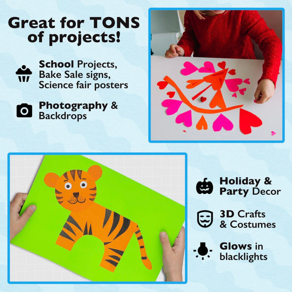 Fluorescent Poster Board - 11"x14", 2 sided, 25/pack - CHARTREUSE (GREEN)