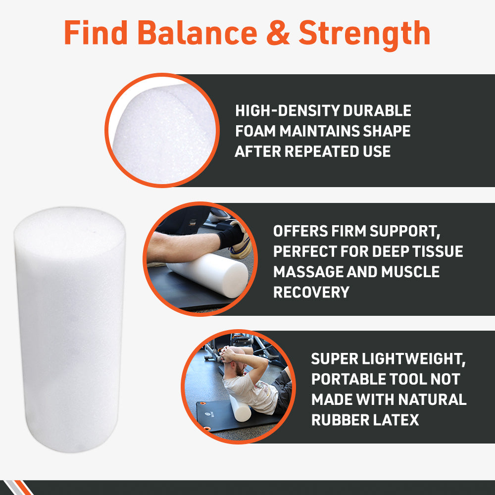 Body Sport Half Foam Roller, 6" X 12", Latex Free