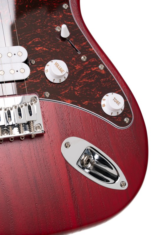 Cort G100 HH G Series Double Cutaway Electric Guitar, Open Pore Black Cherry
