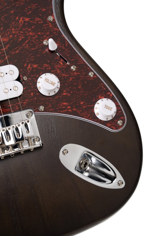 Cort G100 HH G Series Double Cutaway Electric Guitar, Open Pore Walnut