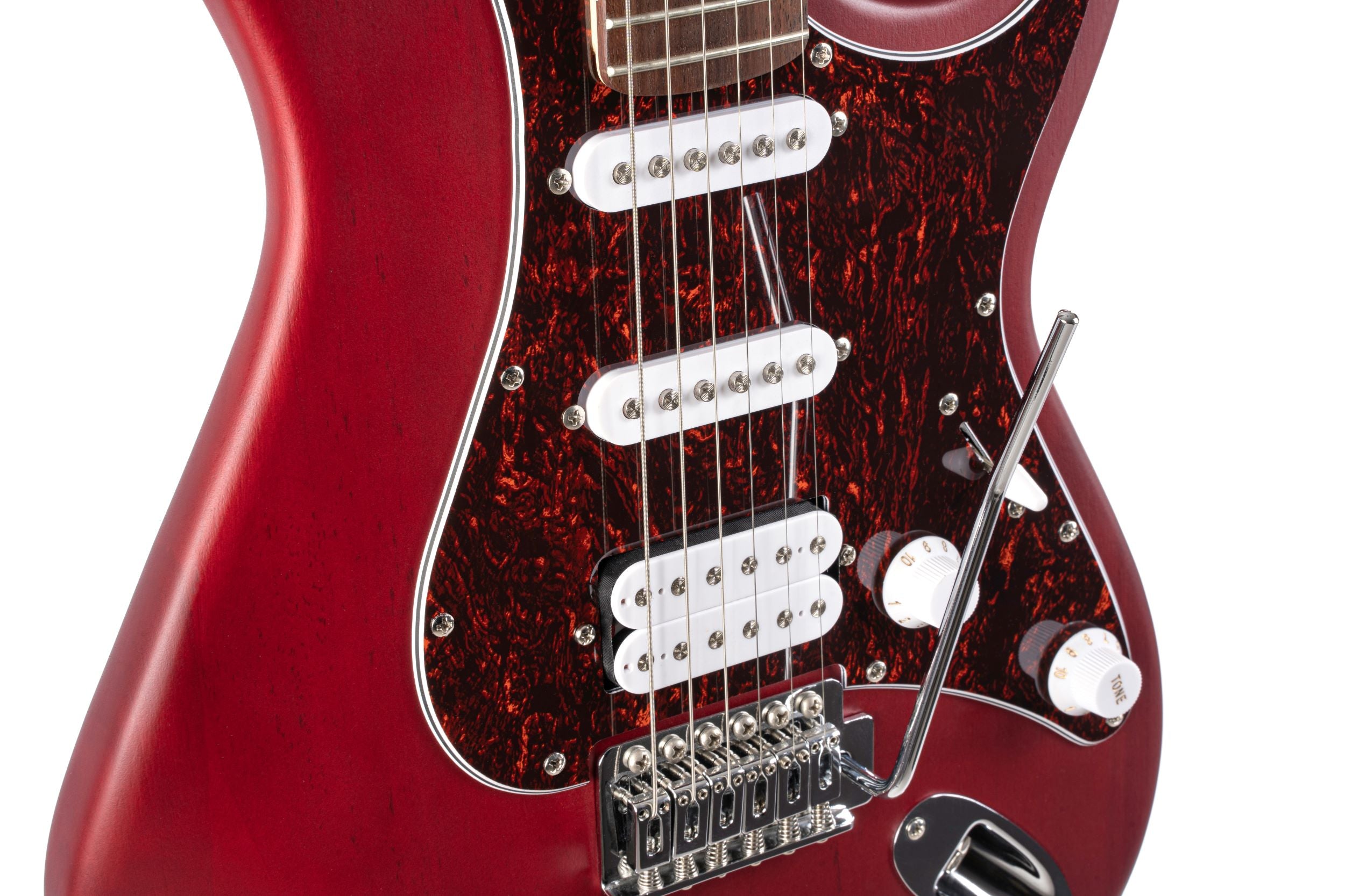 Cort G110OPBC G Series Double Cutaway Electric Guitar. Open Pore Black Cherry