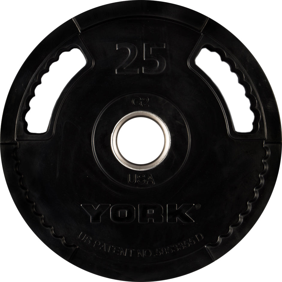 25 LB G2 Dual Grip Thin Line Rubber Encased Olympic Plate