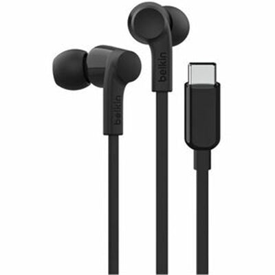 Belkin SoundForm USB-C Wired Earbuds with Adjustable Volume Limiter - Black