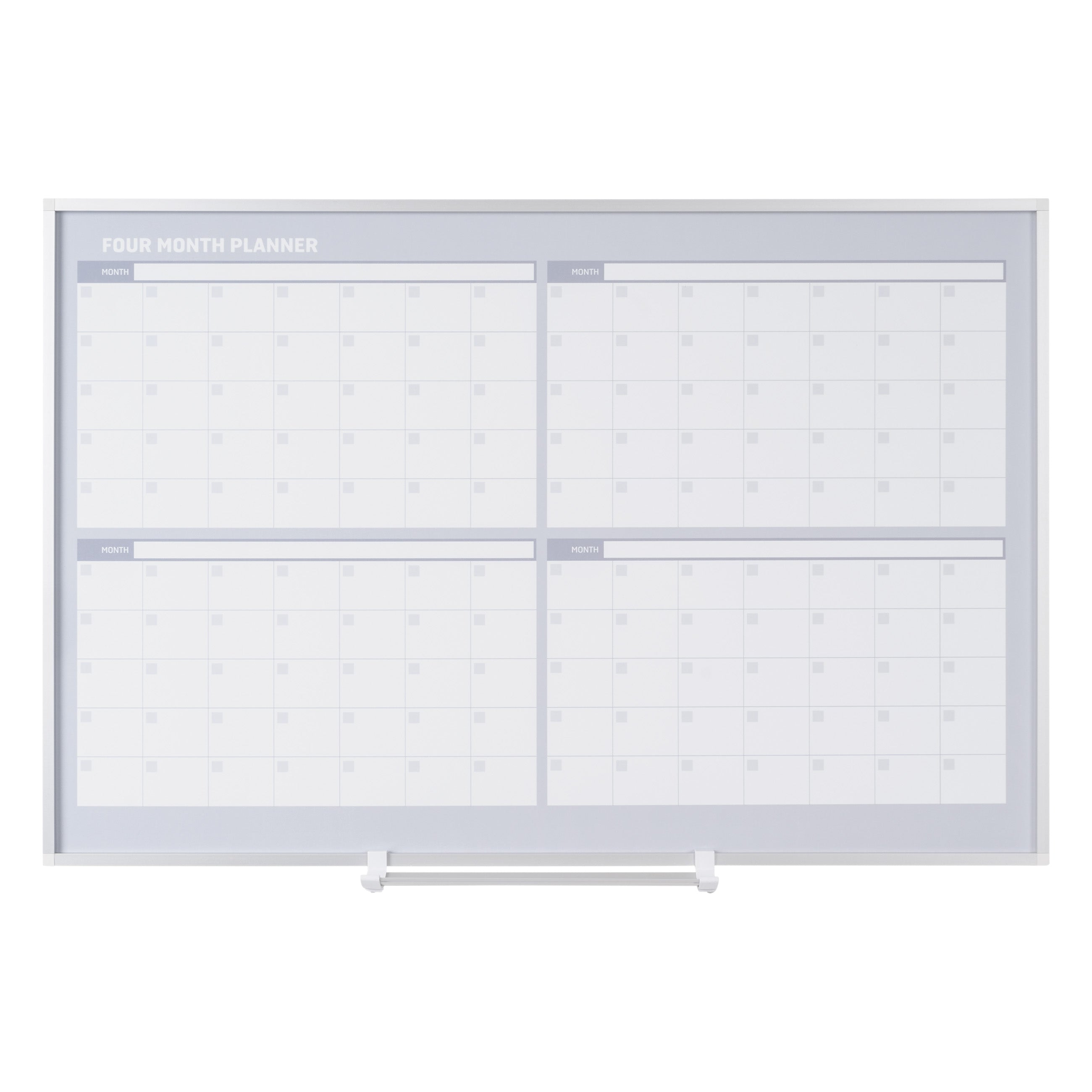 MasterVision  Magnetic Gold Ultra 4 Month Planner Traditional Format 36x48", Aluminum Frame