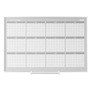 MasterVision  Magnetic Gold Ultra 12 Month Planner Traditional Format 24x36", Aluminum Frame