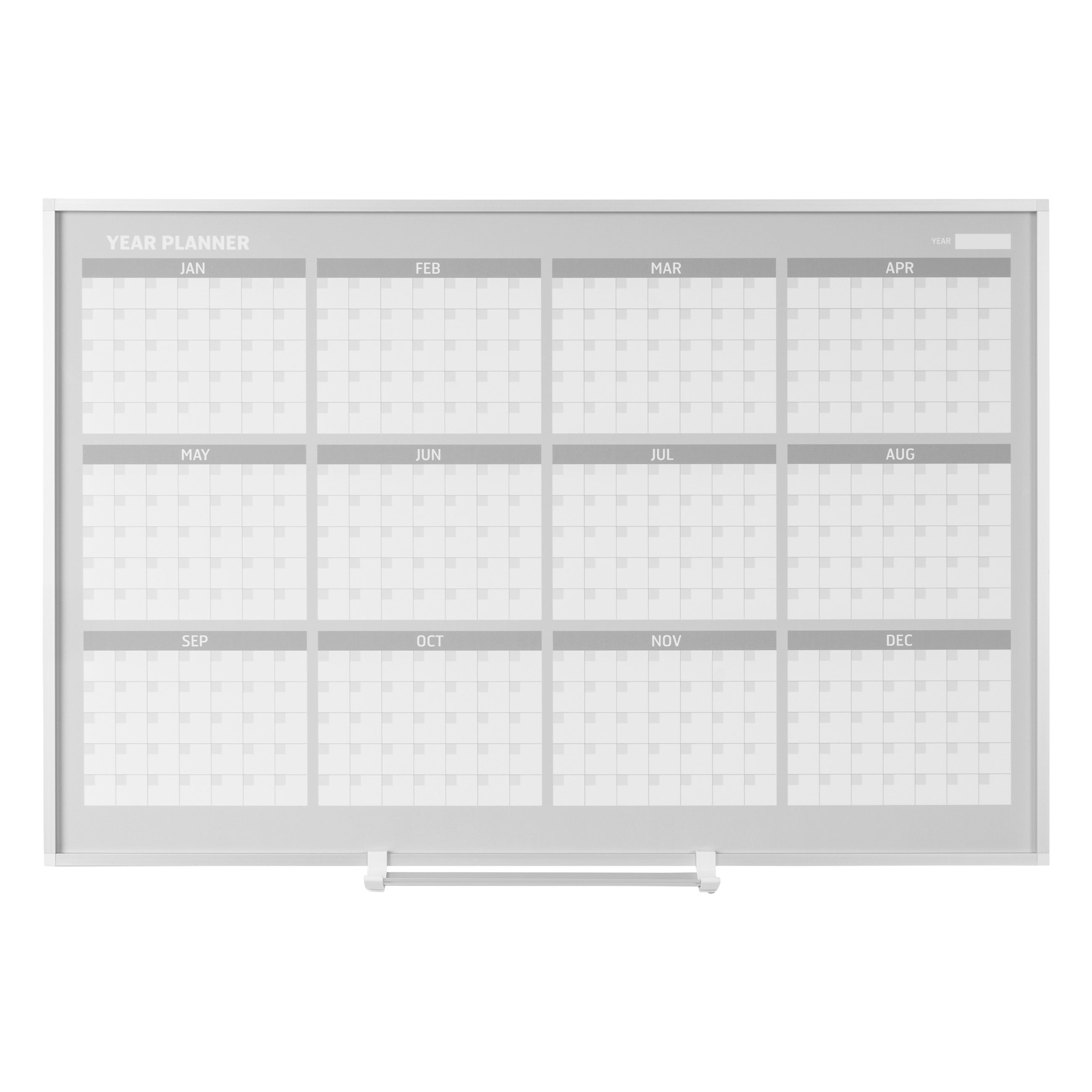 MasterVision  Magnetic Gold Ultra 12 Month Planner Traditional Format 24x36", Aluminum Frame