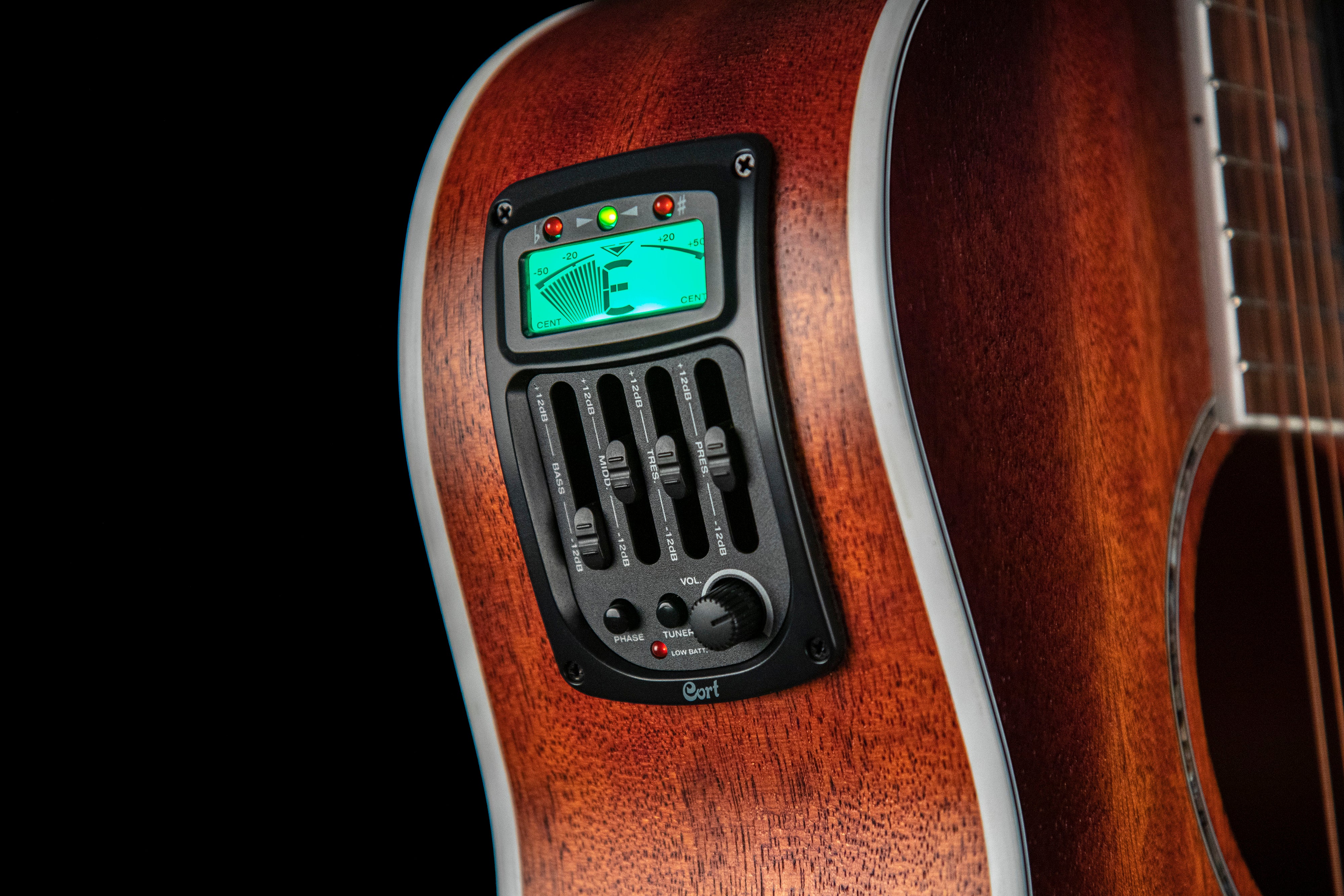 Cort GAMEDXMOP Grand Regal Acoustic Electric Cutaway Guitar. Open Pore Mahogany