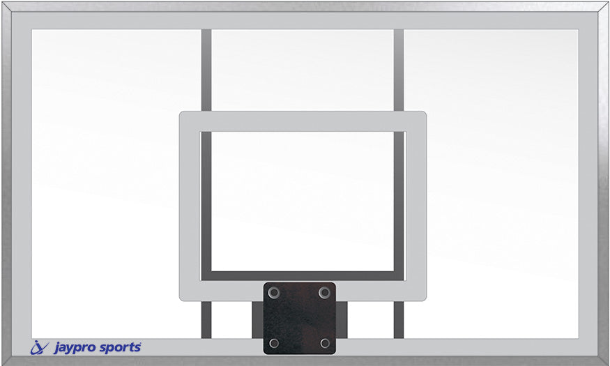 Basketball Backstop - Wall-Mounted - Shooting Station - Adjustable Height (Indoor/Outdoor) - (65 in.W x 36 in.H) - Glass Backboard, Flex Goal, Edge/Protector Padding