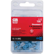 Gardner Bender 16 to 14 AWG Female Blue Fully-Insulated Disconnect (100-Pack)