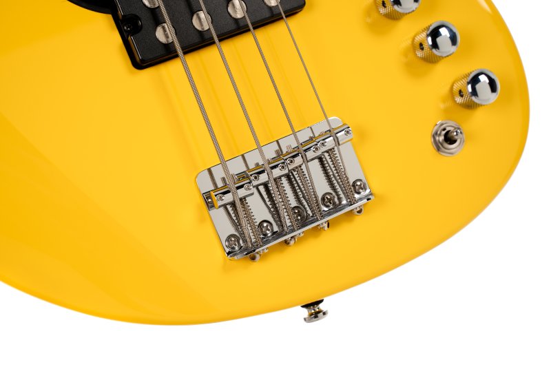 Cort GB Short Scale Bass Guitar W/ Gig-Bag, Yellow Crush