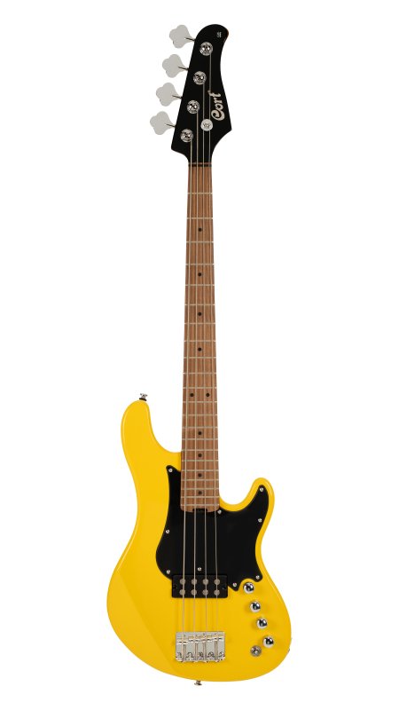 Cort GB Short Scale Bass Guitar W/ Gig-Bag, Yellow Crush