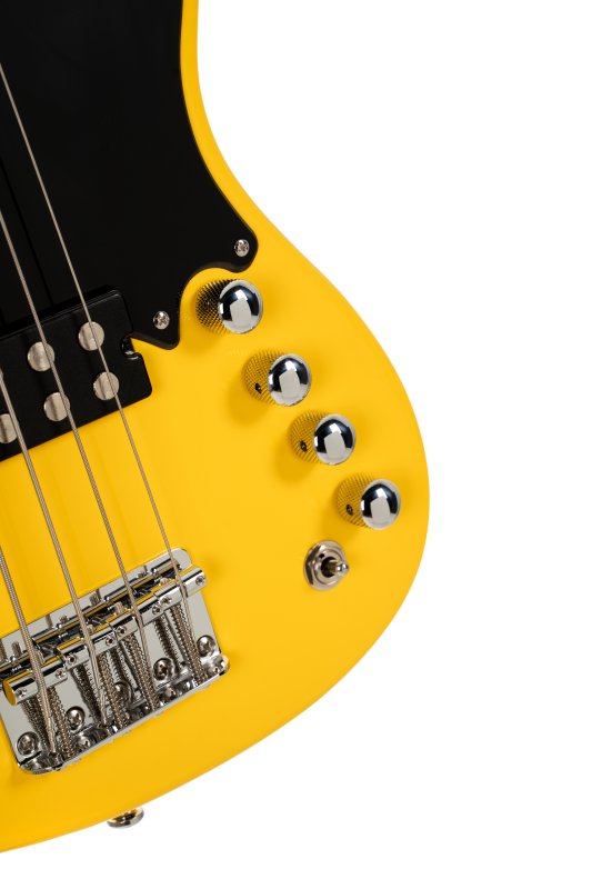 Cort GB Short Scale Bass Guitar W/ Gig-Bag, Yellow Crush