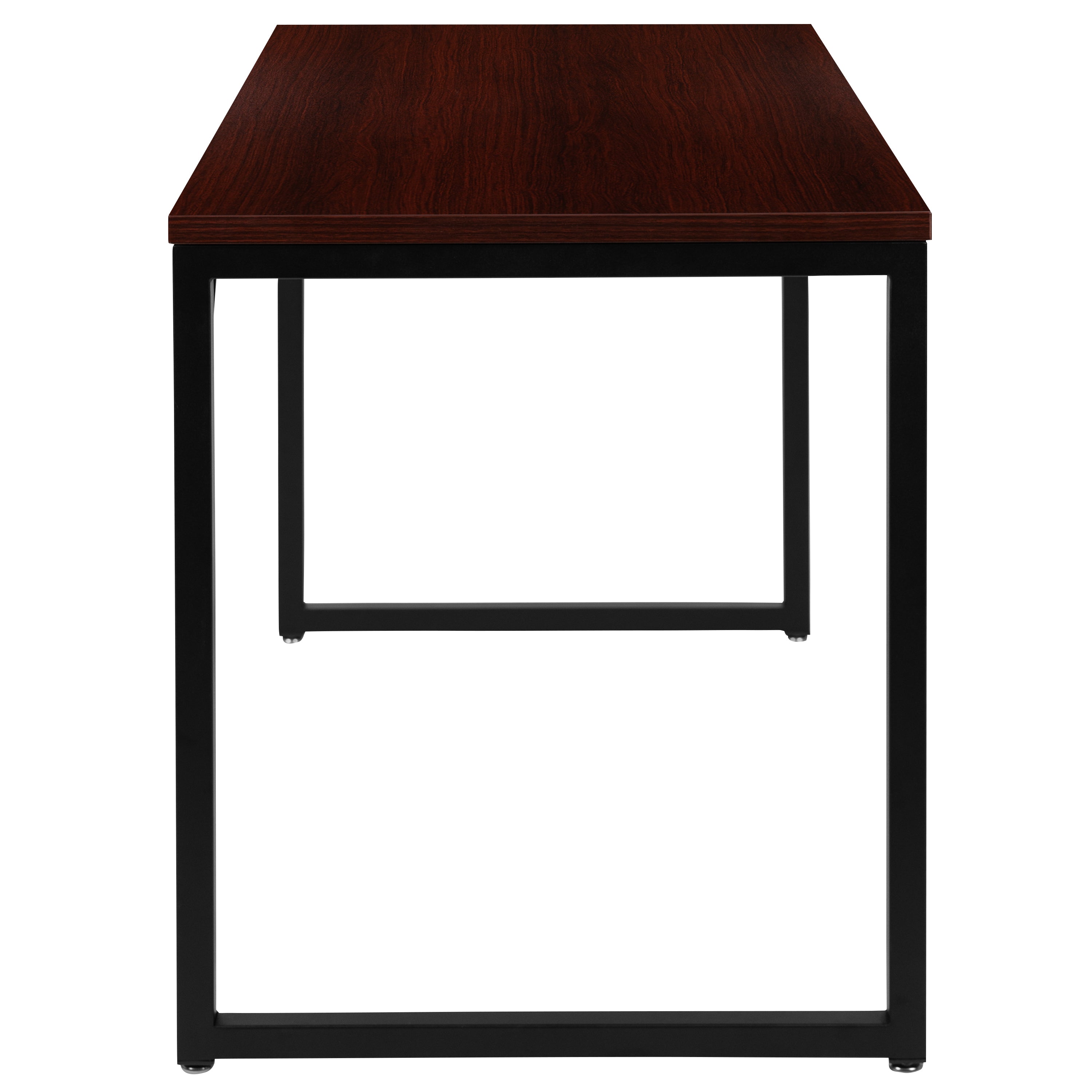 Tiverton Industrial Modern Desk - Commercial Grade Office Computer Desk and Home Office Desk - 47" Long (Mahogany/Black)
