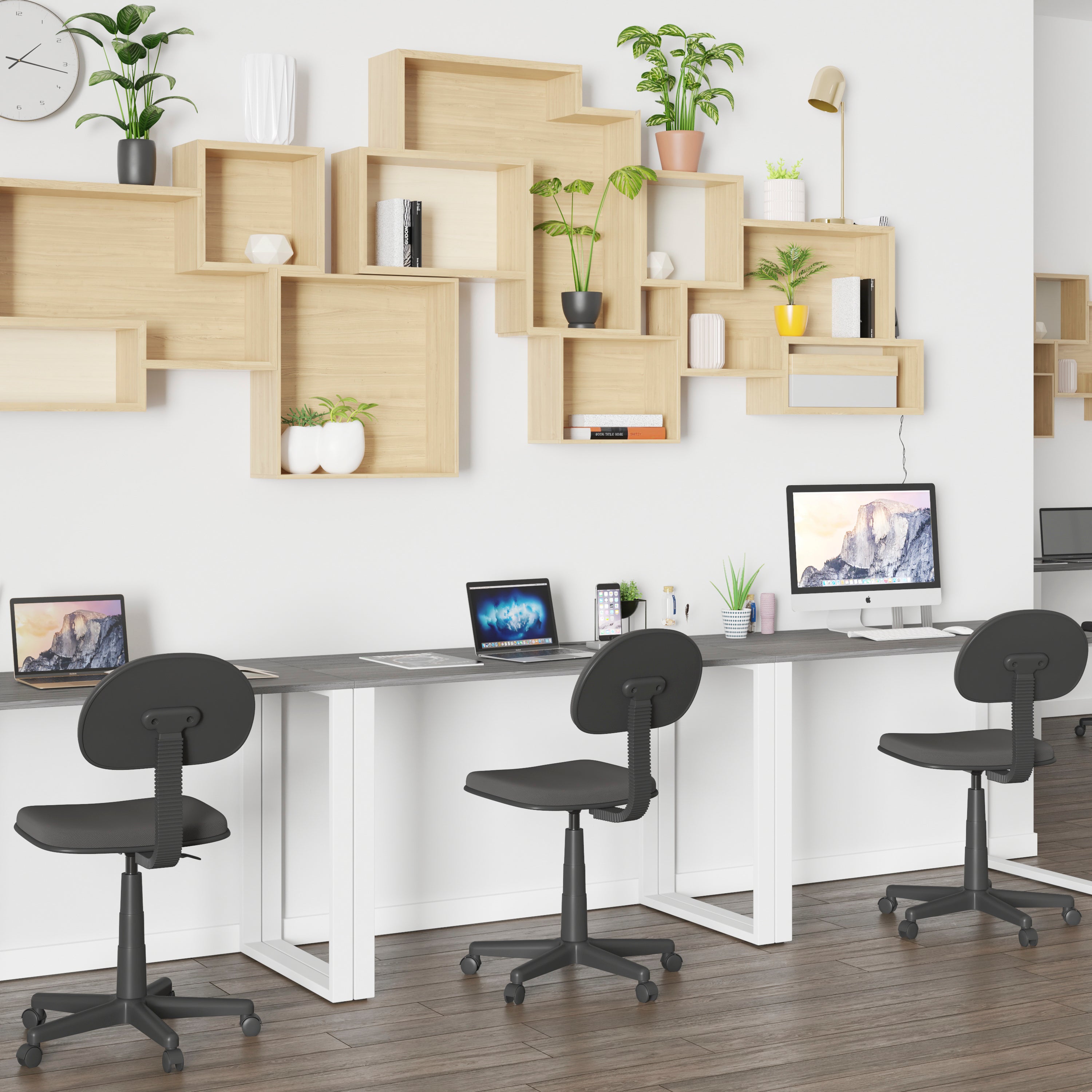 Kimberly Tiverton Industrial Modern Desk - Commercial Grade Office Computer Desk and Home Office Desk - 47" Long (Rustic Gray/White)