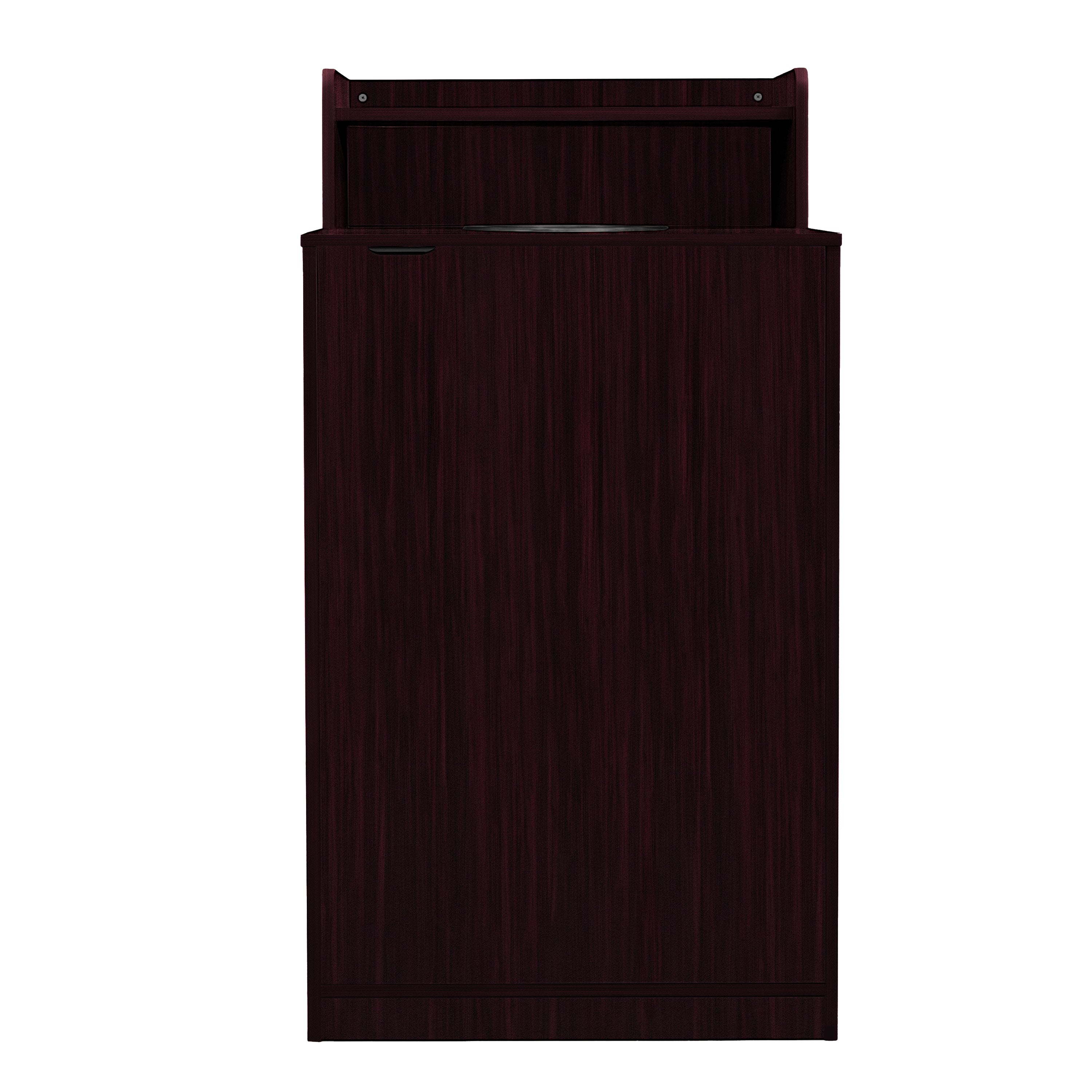 Dell Commercial Grade Trash Receptacle Enclosure for 32 Gallon Trash Cans with 8" Drop Hole and Upper Tray Shelf in Mahogany