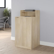 Dell Commercial Grade Trash Receptacle Enclosure for 32 Gallon Trash Cans with 8" Drop Hole and Upper Tray Shelf in Oak