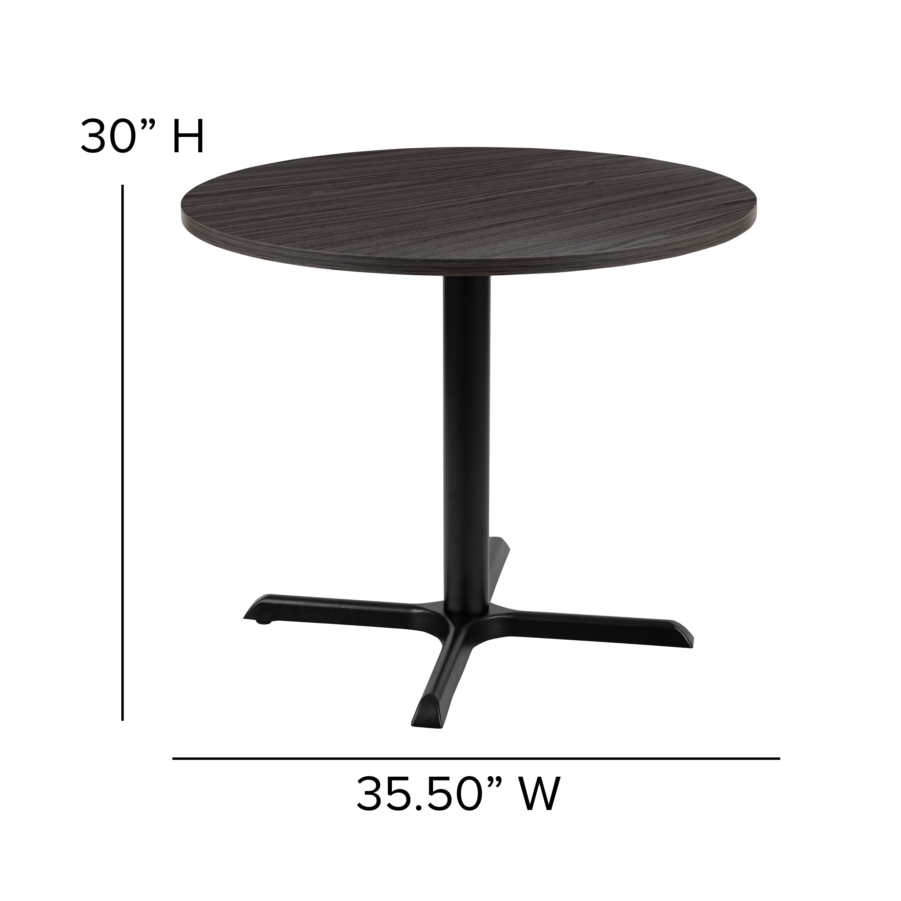 Chapman 36" Round Multi-Purpose Conference Table in Rustic Gray