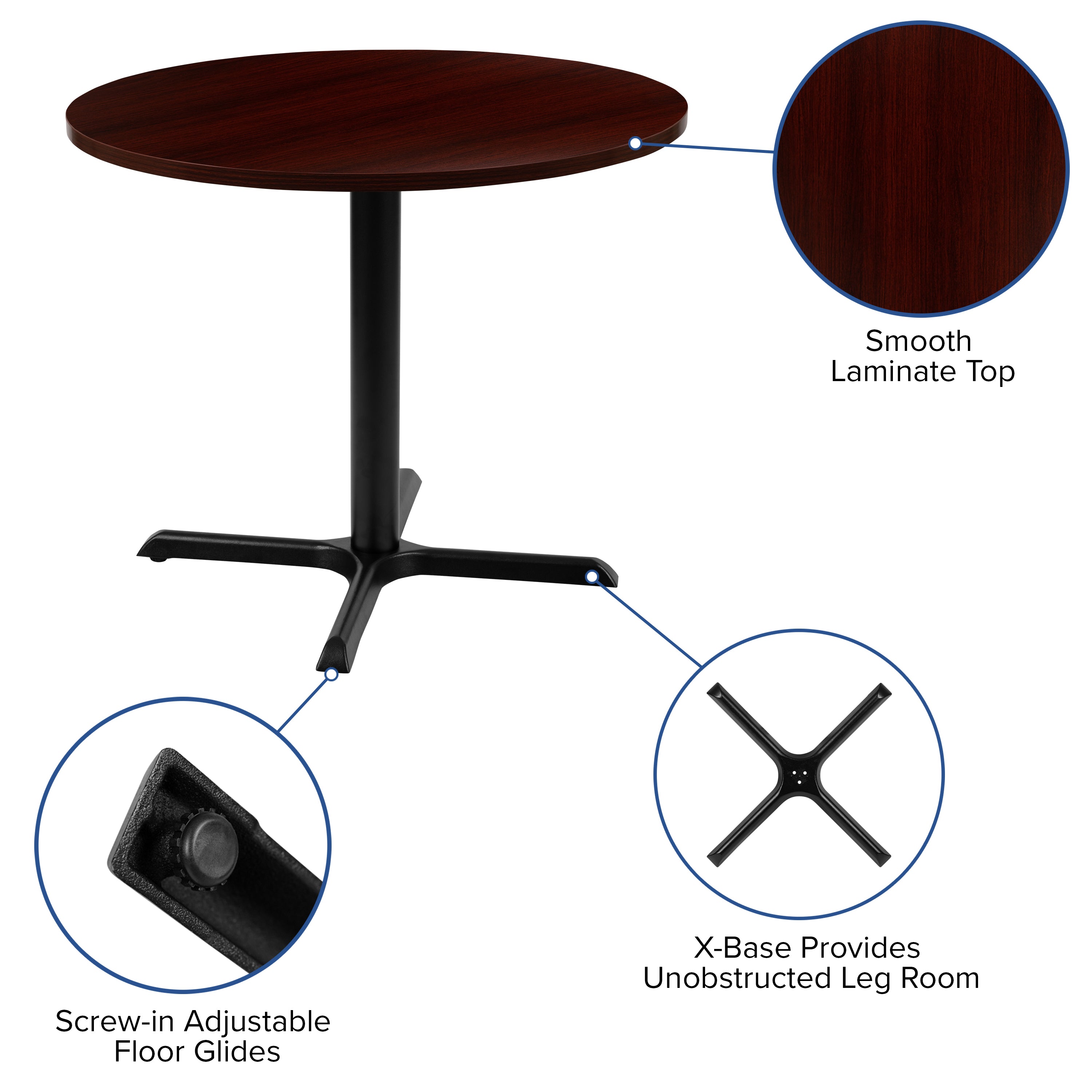Chapman 36" Round Multi-Purpose Conference Table in Mahogany
