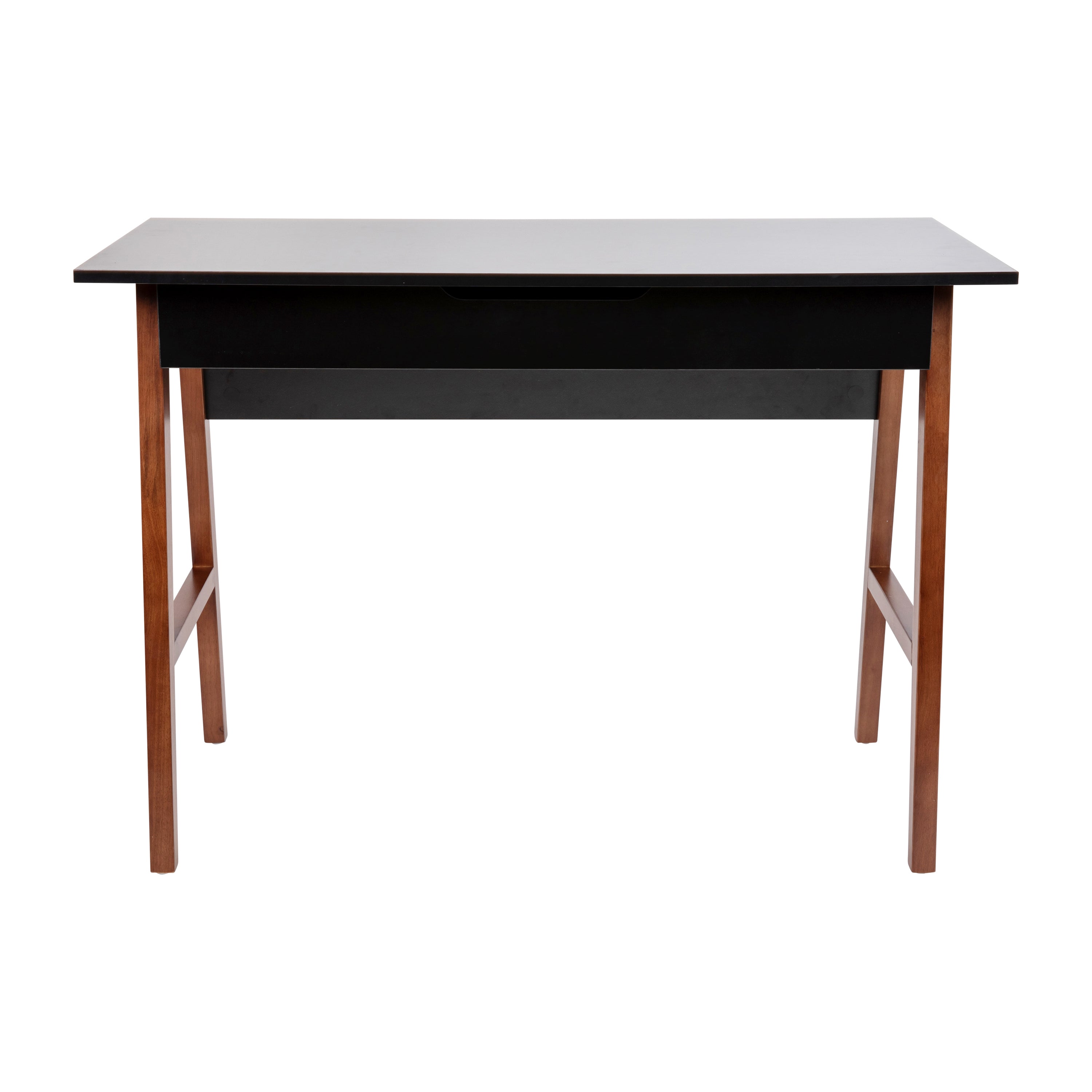 Darla Home Office Writing Computer Desk with Drawer - Table Desk for Writing and Work, Black/Walnut