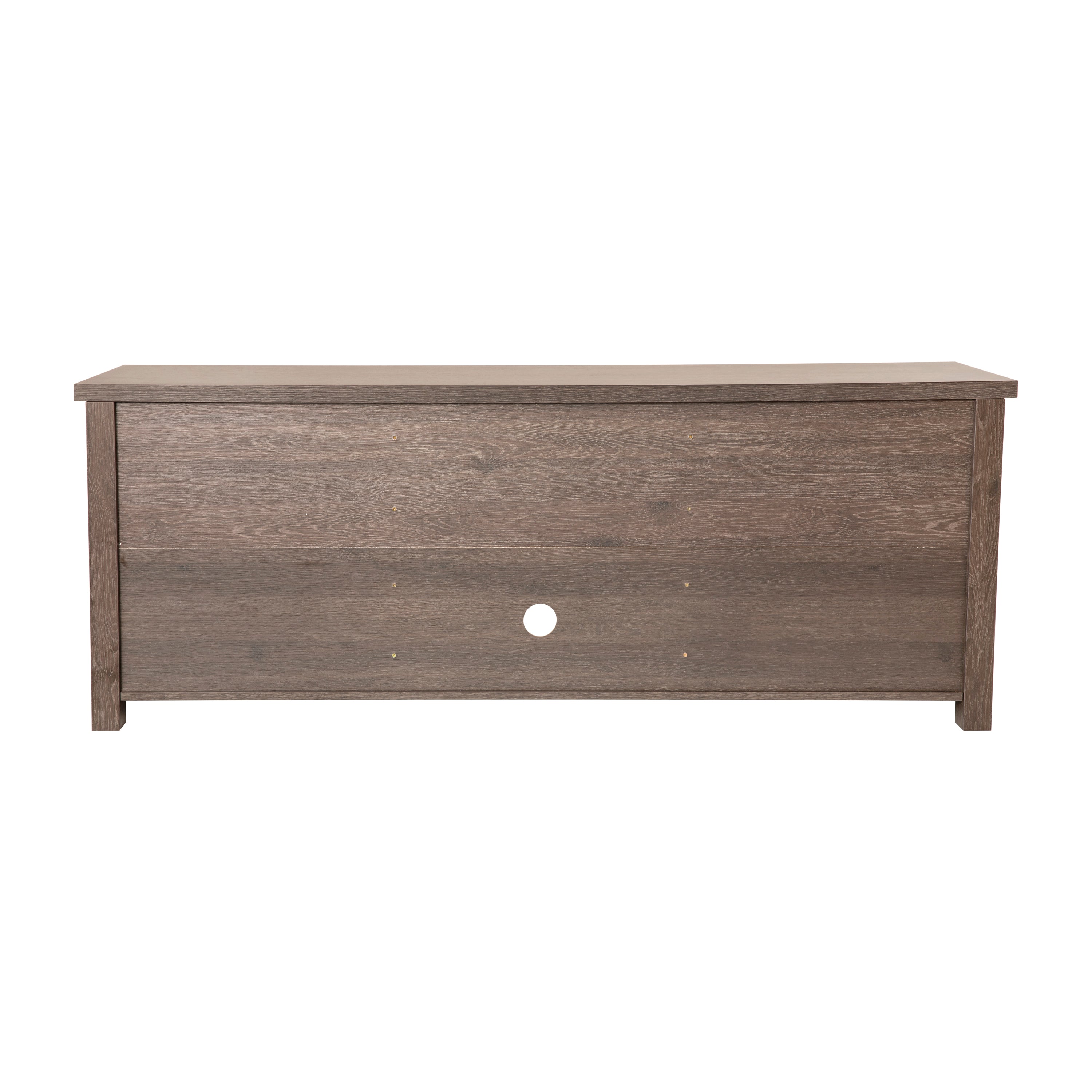 Sheffield Classic TV Stand up to 80" TVs - Modern Black Wash Finish with Full Glass Doors - 65" Engineered Wood Frame - 3 Shelves