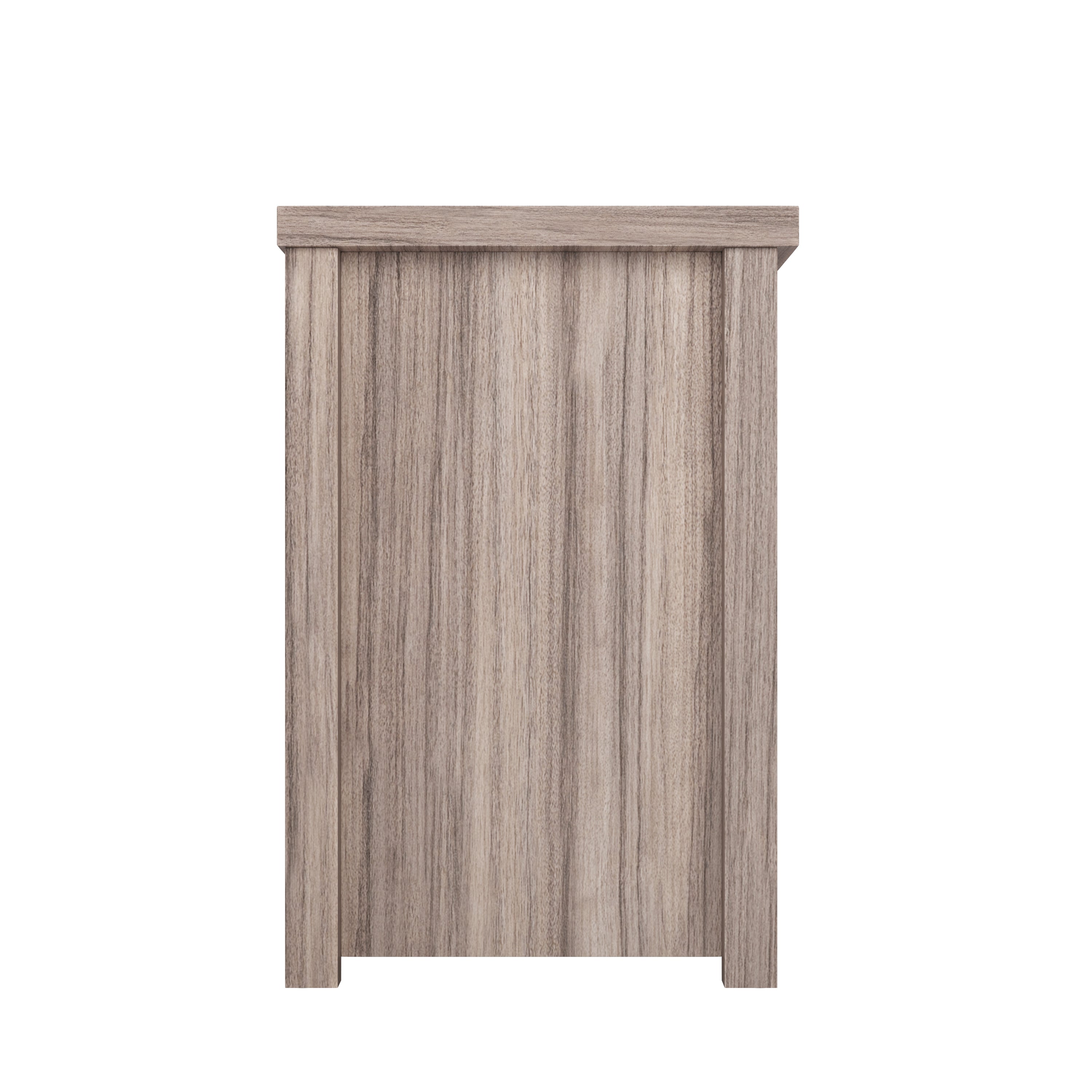 Sheffield Classic TV Stand up to 80" TVs - Gray Wash Oak Finish with Full Glass Doors - 65" Engineered Wood Frame - 3 Shelves