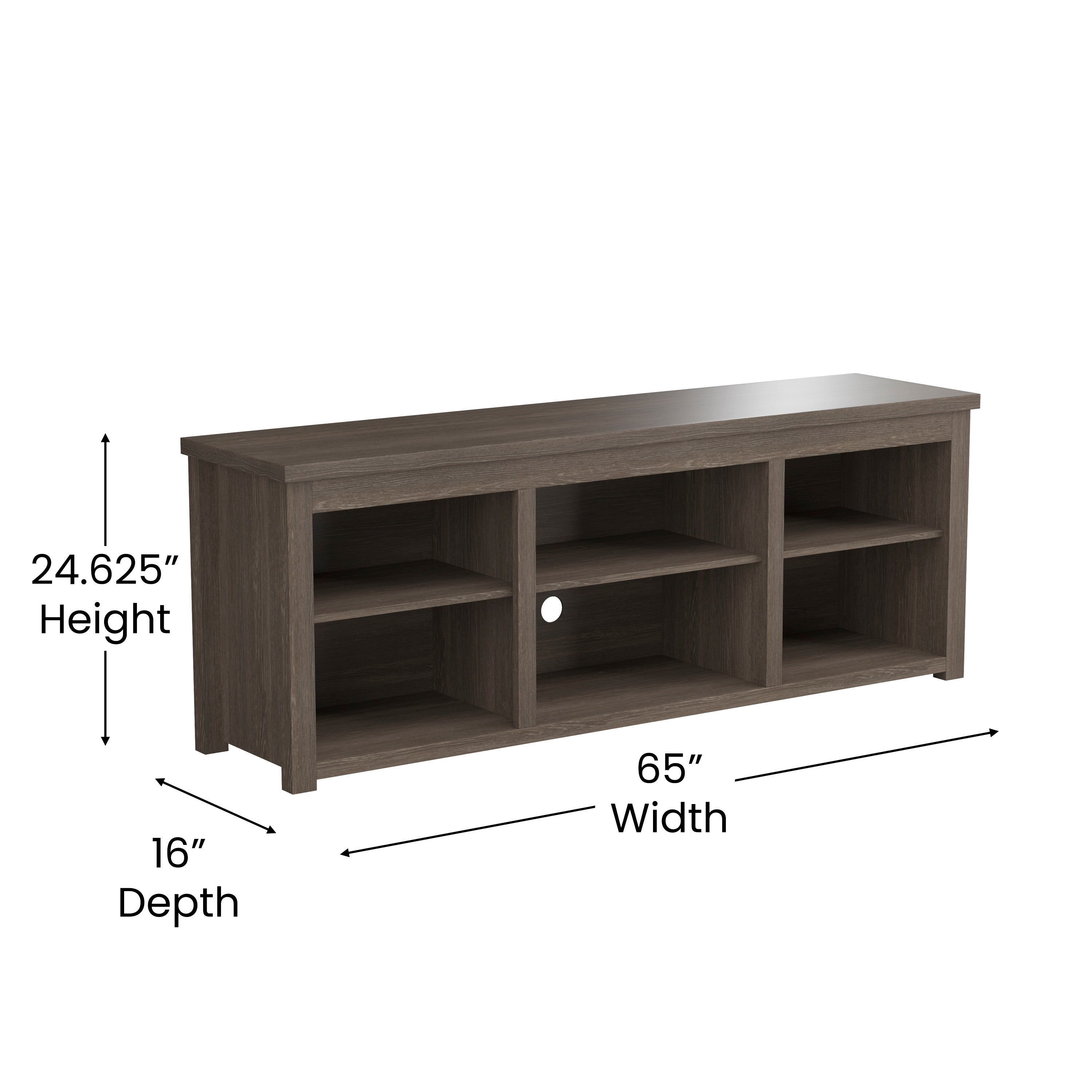 Kilead Farmhouse TV Stand for up to 80" TVs - 65" Engineered Wood Framed Media Console with Open Storage in Modern Espresso Finish