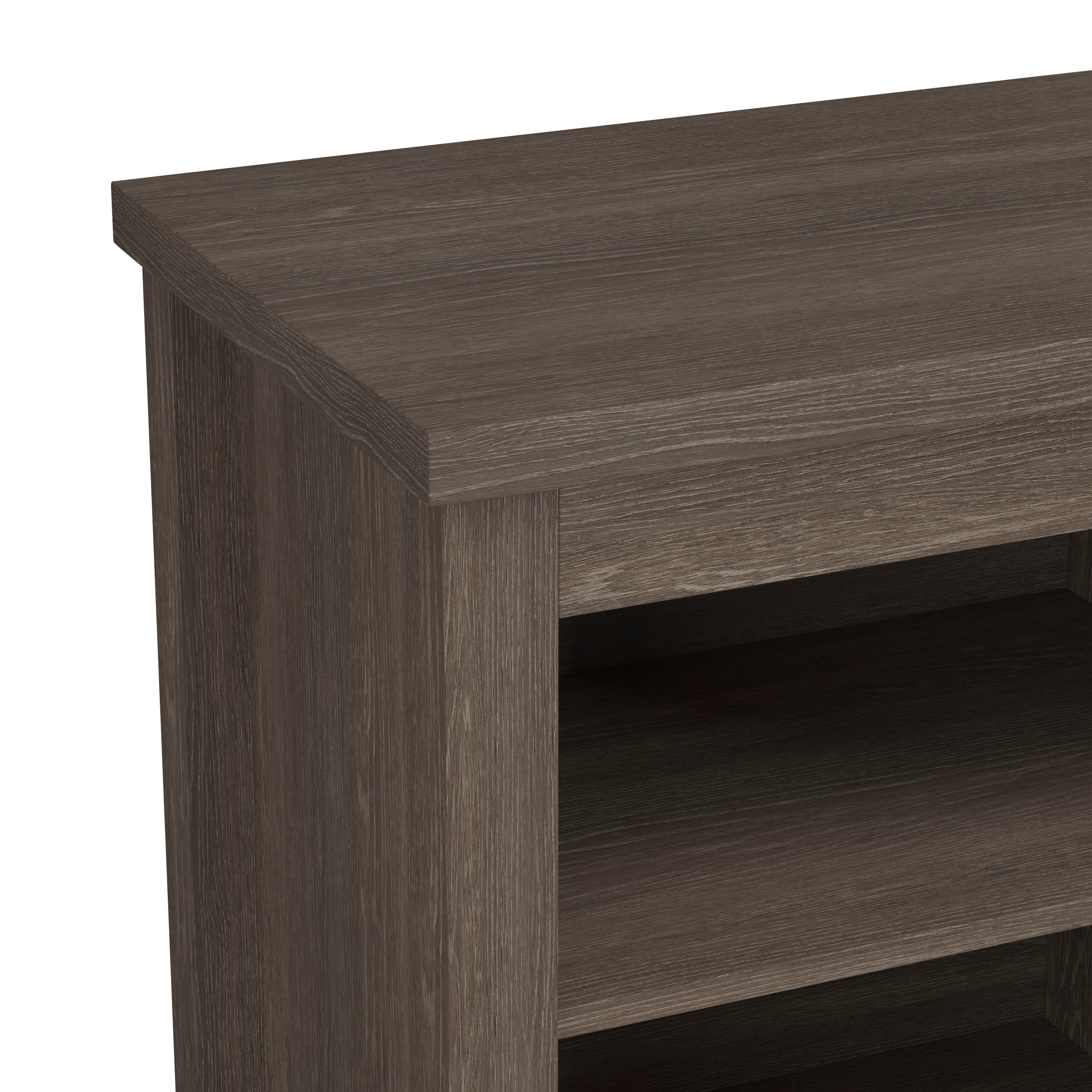 Kilead Farmhouse TV Stand for up to 80" TVs - 65" Engineered Wood Framed Media Console with Open Storage in Modern Espresso Finish