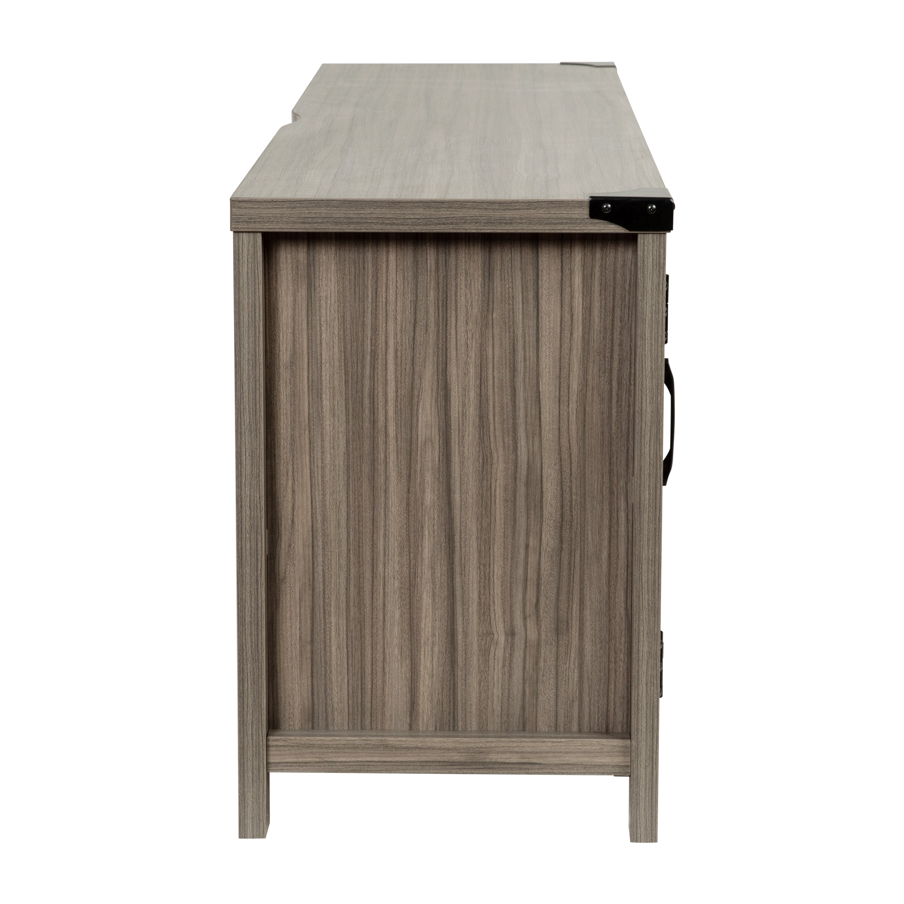 Charlotte Modern Farmhouse Barn Door TV Stand-Gray Wash Oak for TV's up to 65 Inches-59" Entertainment Center with Adjustable Shelf
