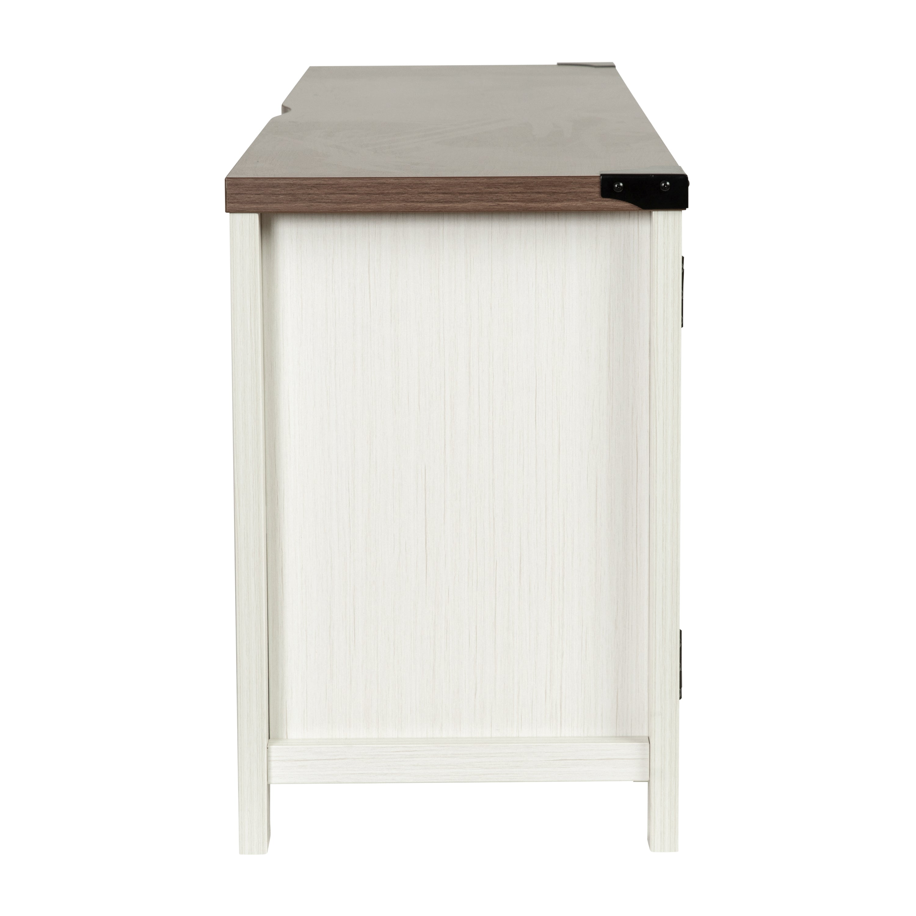 Charlotte Modern Farmhouse Barn Door TV Stand in White for TV's up to 65 Inches - 59 Inch Entertainment Center with Adjustable Shelf