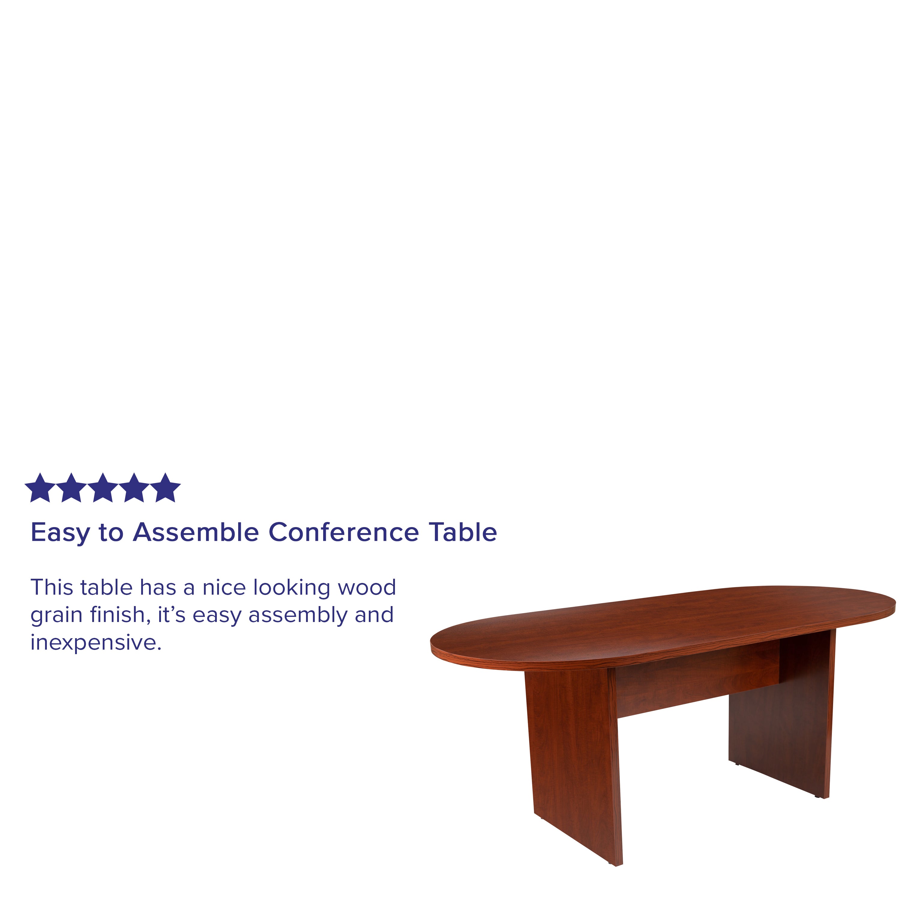Jones 6 Foot (72 inch) Oval Conference Table in Cherry