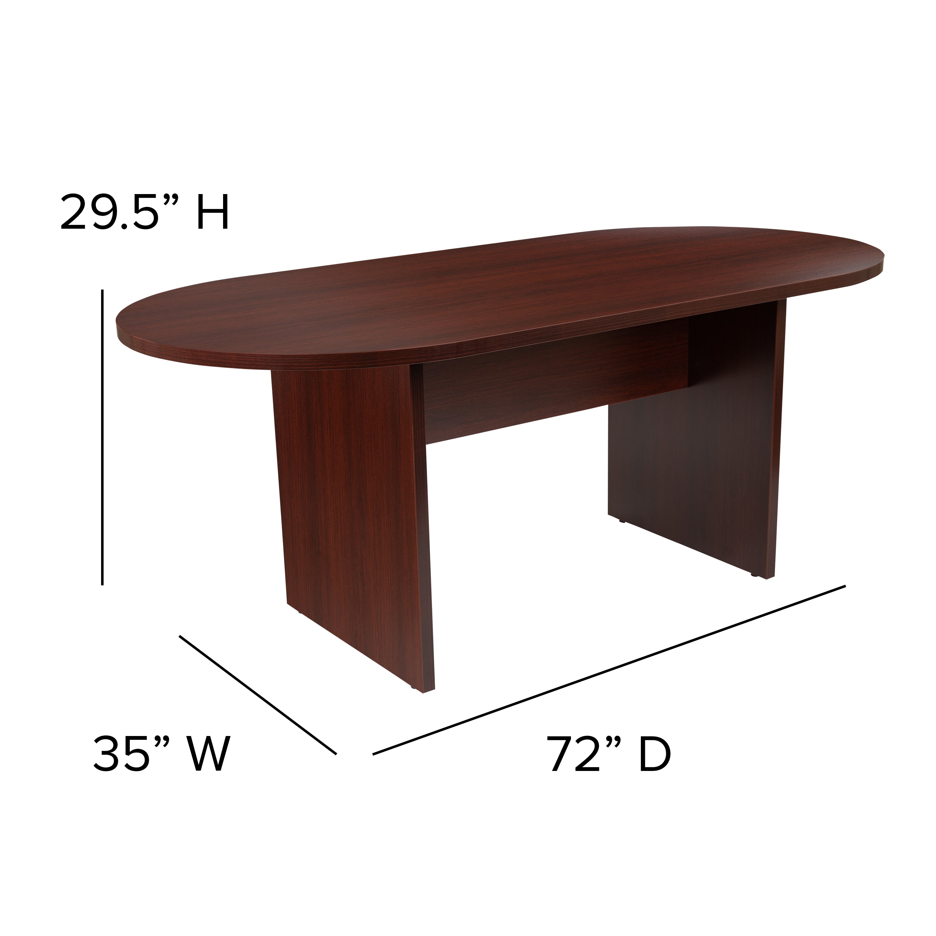 Jones 6 Foot (72 inch) Oval Conference Table in Mahogany