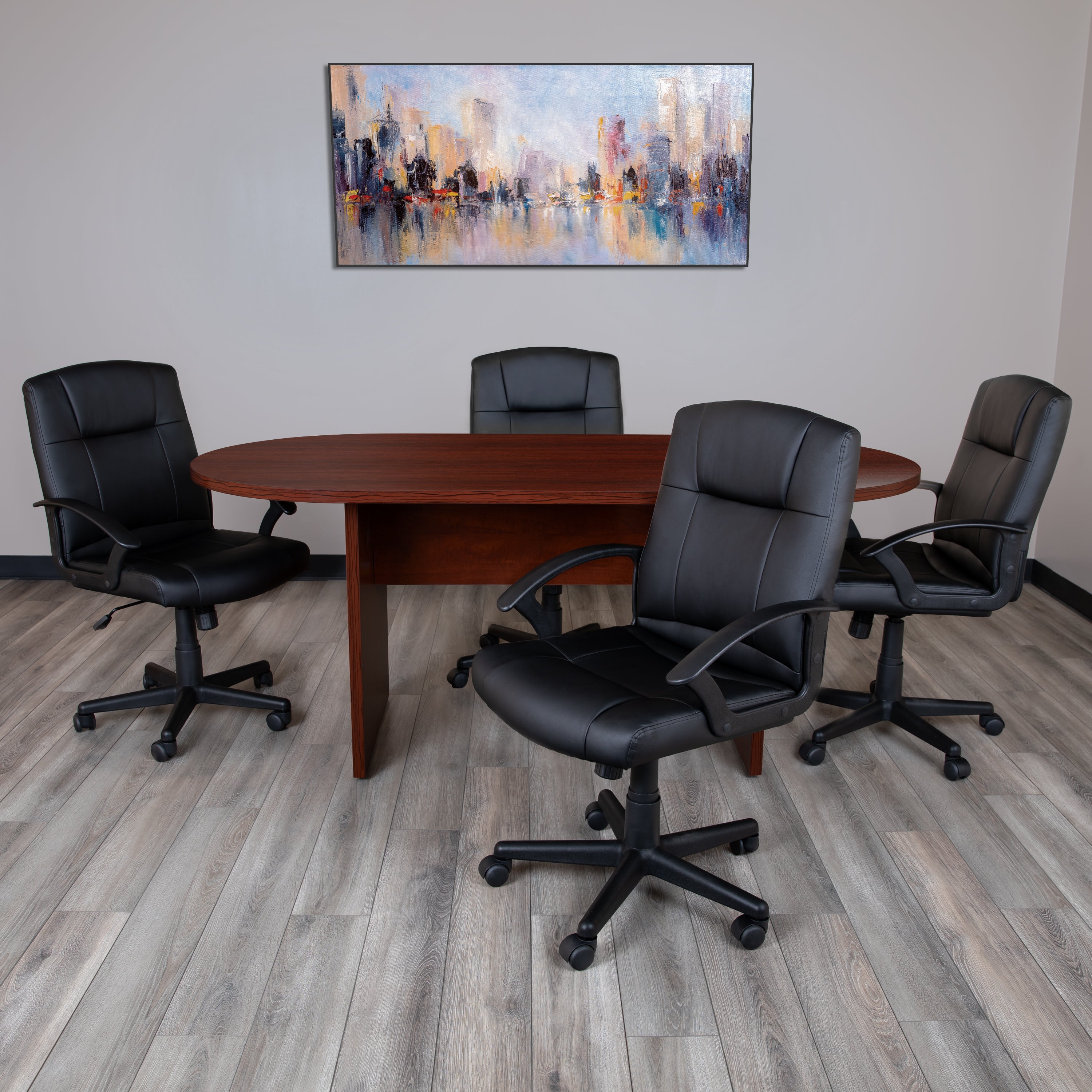 Jones 6 Foot (72 inch) Oval Conference Table in Mahogany