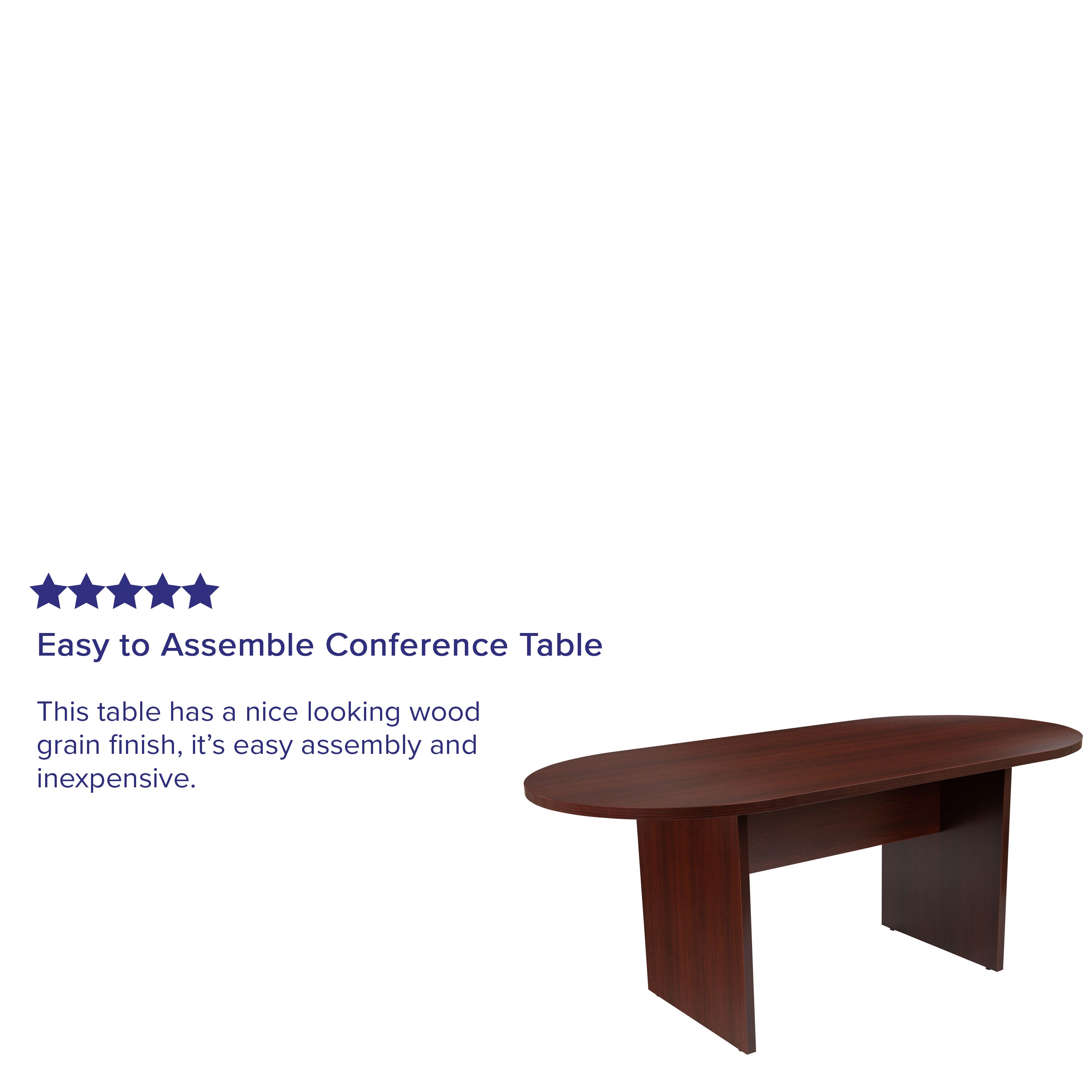 Jones 6 Foot (72 inch) Oval Conference Table in Mahogany