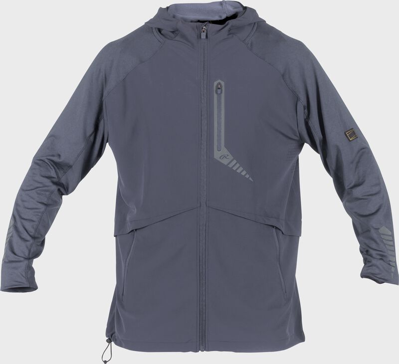 Rawlings Adult Gold Collection Long Sleeve Hooded Jacket - Large - Blue Gray