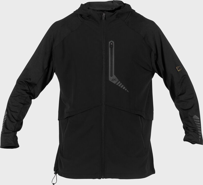 Rawlings Adult Gold Collection Long Sleeve Hooded Jacket - Extra Large - Black