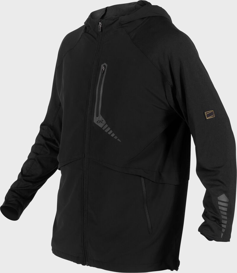 Rawlings Adult Gold Collection Long Sleeve Hooded Jacket - Large - Black